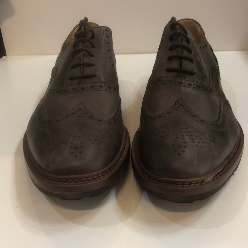 Brunate Grey Leather Oxford Made In Italy